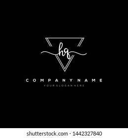 HQ handwriting initial logo template vector.