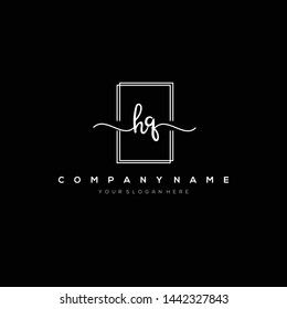 HQ handwriting initial logo template vector.