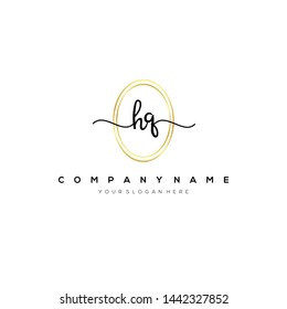 HQ handwriting initial logo template vector.