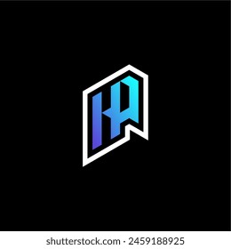 HQ initial gradient blue gaming concept ideas for esport team, twitch and streamer