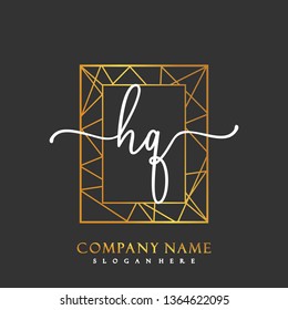 HQ Initial Handwriting logo template vector