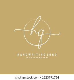 HQ Initial handwriting logo template vector