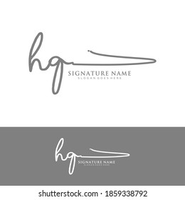 HQ Initial letter handwriting and signature logo.