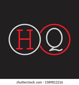 HQ Initial letter linked circle capital monogram logo modern template