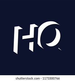 HQ initial letter with negative space logo icon vector template