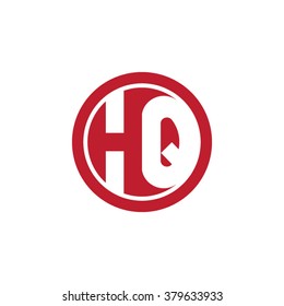 HQ initial letters circle business logo red