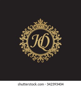 HQ initial luxury ornament monogram logo