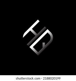 Diseño creativo del logotipo de la letra HQ con gráfico vectorial