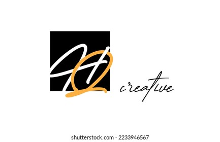 Letras HQ diseño creativo del logotipo del tipo de letra moderno