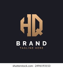 HQ Logo Design. Modern, Minimal, Elegant and Luxury HQ Logo. Alphabet Letter HQ Logo Design for Brand Corporate Business Identity.