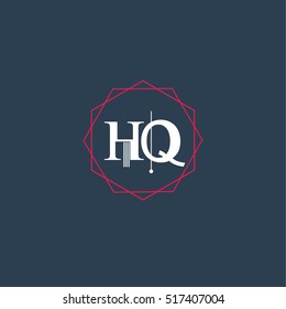 hq logo initial Letter, Abstract Polygonal Background Logo, design for Corporate Business Identity,flat icon, Alphabet letter