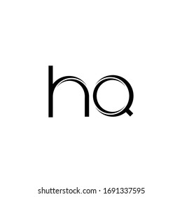 HQ Logo monogram with slice rounded modern design template isolated on white background