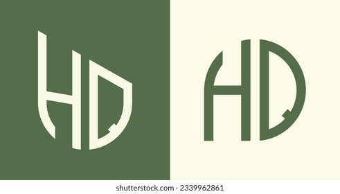 Conjunto vectorial de diseño de logotipo de letras iniciales de HQ moderno. Será adecuado para qué empresa o nombre de marca inician esas iniciales.