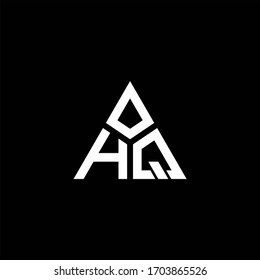 HQ monogram logo with 3 pieces shape isolated on triangle design template
