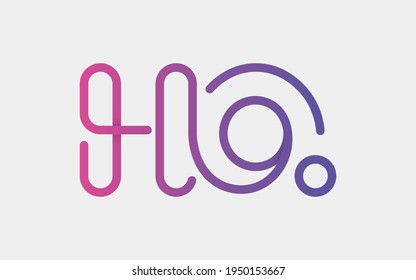 HQ Monogram tech with a monoline style. Looks playful but still simple and futuristic. A perfect logo for your tech company or any futuristic design project.