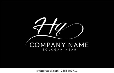 HQ Q H  initial signature logo template vector