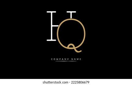 HQ, QH Abstract Letters Logo Monogram
