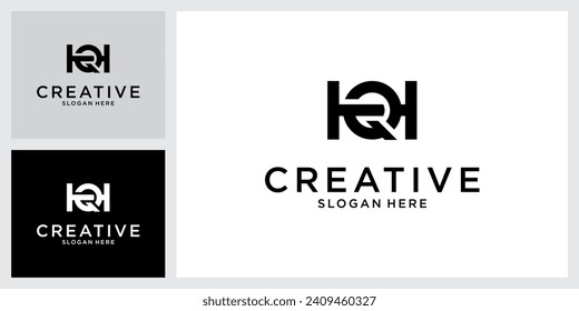 vector de diseño de logotipo de letras iniciales HQ o QH.