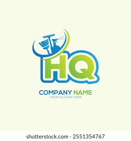 HQ or QH Letter Local Cleaning vector logo. Cleaning service logo vector