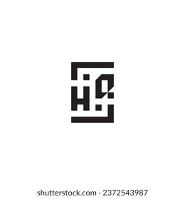 Logotipo retro de concepto cuadrado de HQ en un diseño profesional de alta calidad que se imprimirá en cualquier medio impreso
