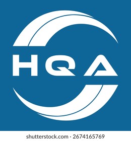 HQA letter design. HQA letter technology logo design on a Blue background. HQA  Monogram logo design for an entrepreneur and business.