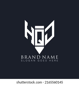 HQD Unique modern flat abstract geometric initials vector letter logo design.
