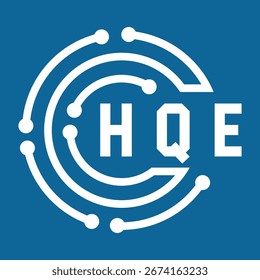 HQE letter design. HQE letter technology logo design on a Blue background. HQE  Monogram logo design for an entrepreneur and business.