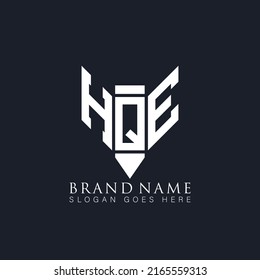 HQE Unique modern flat abstract geometric initials vector letter logo design.
