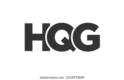 HQG logo design template with strong and modern bold text. Initial based vector logotype featuring simple and minimal typography. Trendy company identity ideal for businesses brand presence.