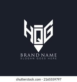 HQG Einzigartiges, modernes, abstraktes, geometrisches Design mit Vektorbriefen, Logo-Design.
