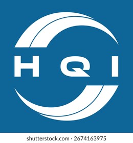 Diseño de letra HQI. Diseño del logotipo de la tecnología de la letra de HQI en un fondo azul. Diseño del logotipo del monograma de HQI para un empresario y un negocio.
