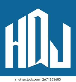 Diseño de letra HQJ. Diseño del logotipo de la tecnología de la letra de HQJ en un fondo azul. HQJ Monogram diseño de logotipo para un empresario y negocio.