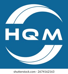 HQM letter design. HQM letter technology logo design on a Blue background. HQM  Monogram logo design for an entrepreneur and business.