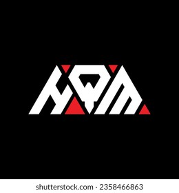 Diseño del logotipo de la letra triangular HQM con forma triangular. Monograma de diseño del logotipo del triángulo HQM. Plantilla de logotipo vectorial de triángulo HQM con color rojo. Logotipo triangular HQM Diseño sencillo, elegante y lujoso.