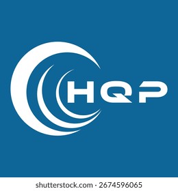 Design de carta HQP. Projeto do logotipo da tecnologia da carta HQP em um fundo azul. Projeto de logotipo de Monograma HQP para um empreendedor e uma empresa