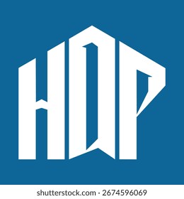 Diseño de carta HQP. Diseño del logotipo de la tecnología de la letra de HQP en un fondo azul. Diseño del logotipo de HQP Monogram para un empresario y un negocio