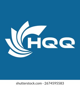 Design da carta do QG. Projeto do logotipo da tecnologia da carta HQQ em um fundo azul. Projeto de logotipo de Monograma HQQ para um empreendedor e uma empresa