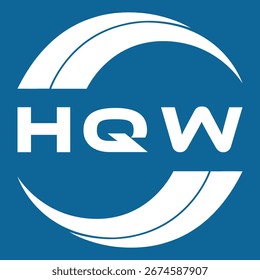 HQW letter design. HQW letter technology logo design on a Blue background. HQW Monogram logo design for an entrepreneur and a business