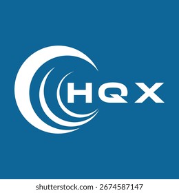 HQX letter design. HQX letter technology logo design on a Blue background. HQX Monogram logo design for an entrepreneur and a business