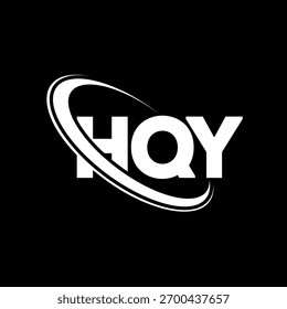 Logotipo do HQY. Carta HQY. Design do logotipo da letra HQY. Logotipo HQY inicial ligado ao logotipo de monograma em círculo e maiúsculo. Tipografia HQY para marca de tecnologia, negócios e imóveis.