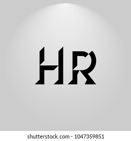 HR Abstract Black Letters with white and gray background in highlight