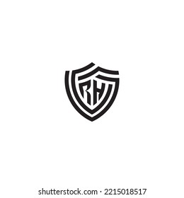 HR abstract line shield concept in high quality professional design that will print well across any print media