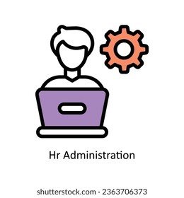 Hr Administration vector Filled outline Icon Design illustration. Human Resources Symbol on White background EPS 10 File 