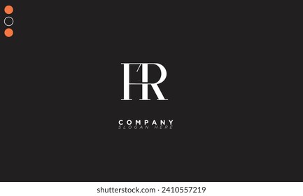 Letras alfabéticas HR Iniciales Logo Monograma RH, H y R