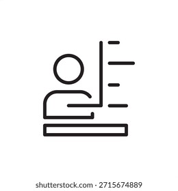 Icono de análisis de recursos humanos que simboliza los datos de las personas, las perspectivas de la fuerza laboral y las métricas de rendimiento, que representan la medición del capital humano, la planificación estratégica, el seguimiento de los empleados, la evaluación del talento y los informes.