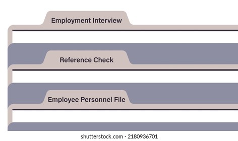 Hr analytics and people data documents cardboard folders with employee benefits flat vector illustration.