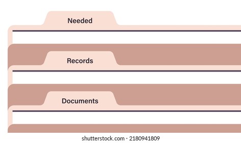 Hr analytics and people data documents cardboard folders with employee benefits flat vector illustration.