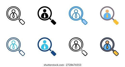 Los íconos de auditoría de recursos humanos establecen la colección de varios estilos. Trazo editable 
