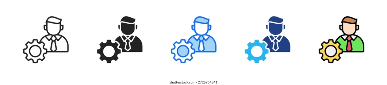 Hr Automation Icon Definir Coleção De Vários Estilos