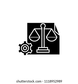 Hr balanced scorecard black icon concept. Hr balanced scorecard flat  vector symbol, sign, illustration.